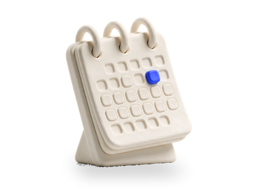 A desk calendar with a single date marked.